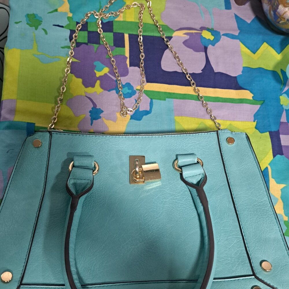 Aquamarine blue purse
